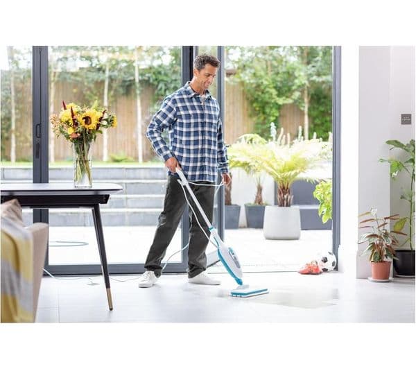 BLACK + DECKER FSMH13E5-GB Steam Mop - White & Blue - Image 10