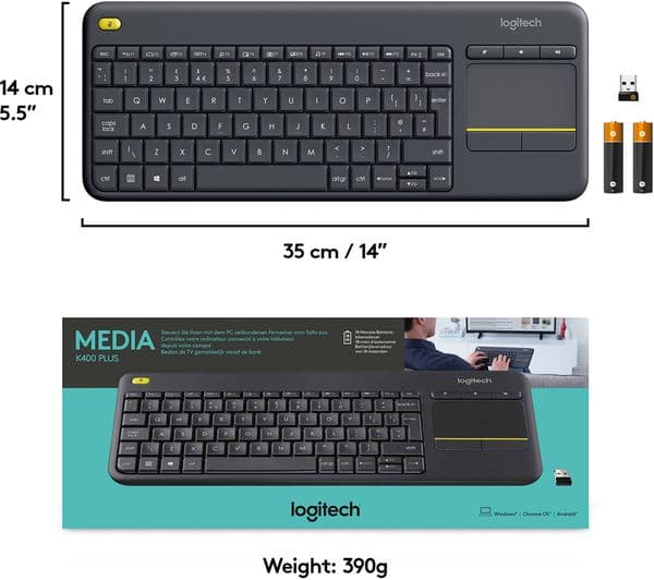 Logitech K400 Plus Wireless Keyboard Black - Image 8