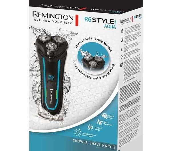 REMINGTON Style R6000 Series Aqua Wet & Dry Rotary Shaver - Black & Blue - Image 10