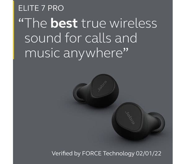 JABRA Elite 7 Pro Wireless Bluetooth Noise-Cancelling Earbuds - Black - Image 5