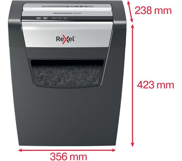 REXEL Momentum X312 Cross Cut Paper Shredder - Image 3