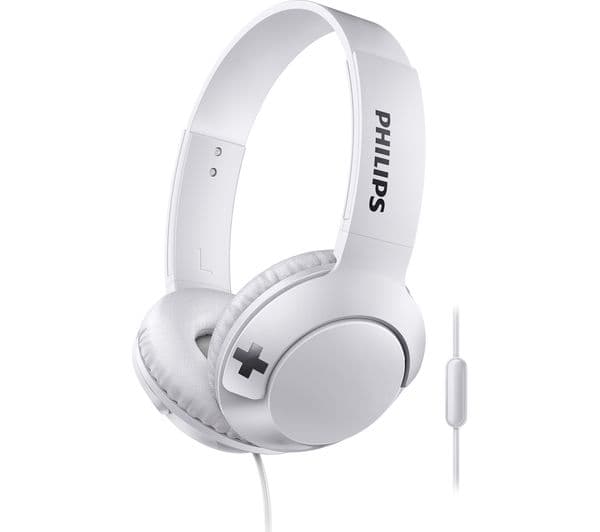 PHILIPS Bass+ SHL3075WT Headphones - White - Image 3