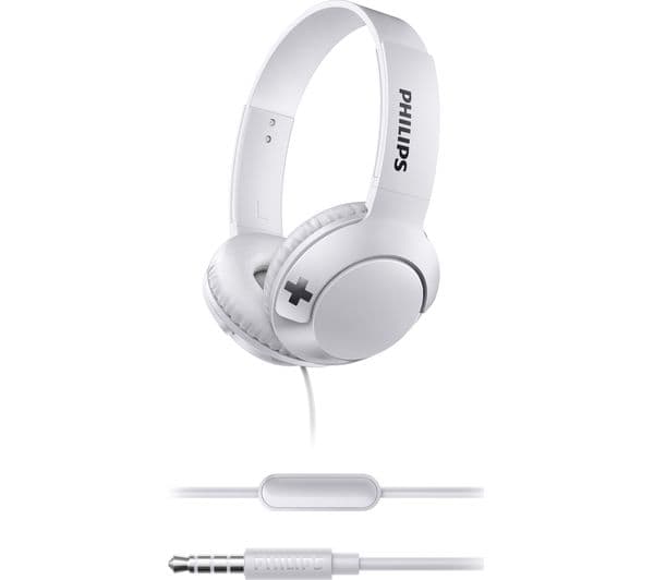 PHILIPS Bass+ SHL3075WT Headphones - White - Image 2
