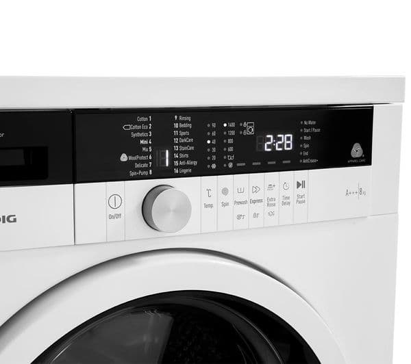 GRUNDIG GWN38430W 8 kg 1400 Spin Washing Machine - White - Image 4