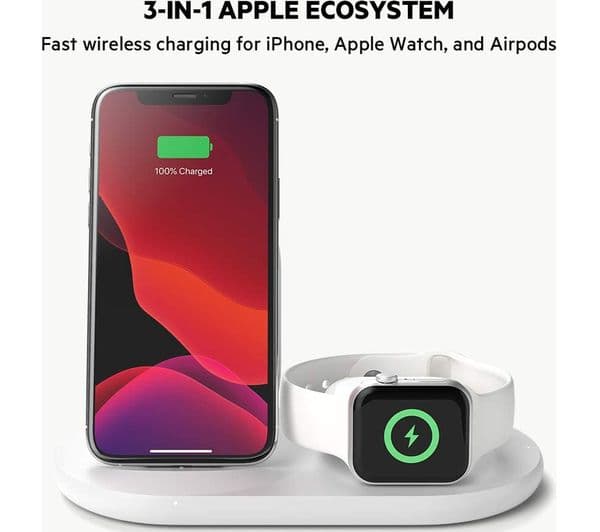 BELKIN Wiz001myWH 3-in-1 Apple Wireless Charger - Image 3