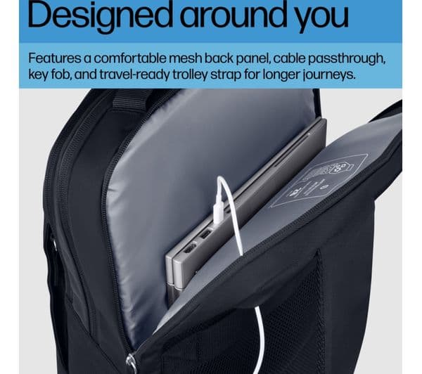 HP 15.6" Laptop Backpack Black Grey - Image 6