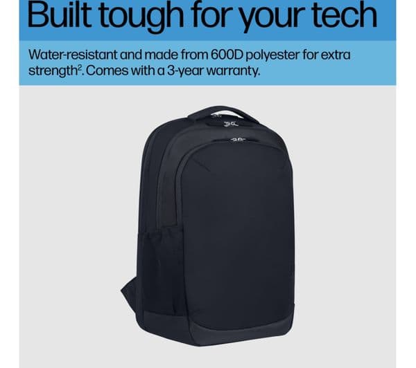 HP 15.6" Laptop Backpack Black Grey - Image 10
