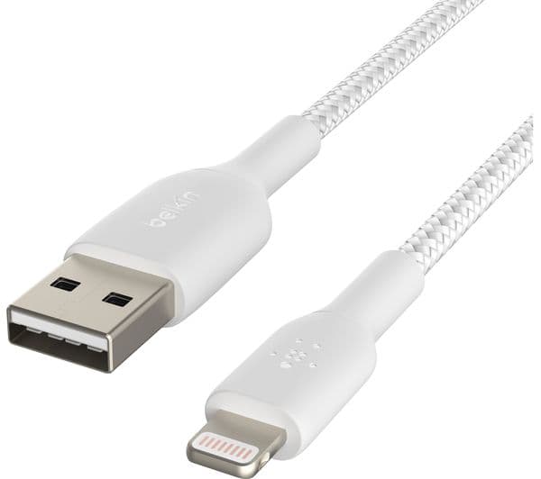 Belkin Braided Lightning to USB-A Cable 0.15m White