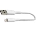 Belkin Braided Lightning to USB-A Cable 0.15m White thumbnail 3