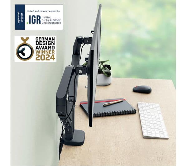 Leitz Ergo Dual Arm Monitor Mount Grey - Image 7