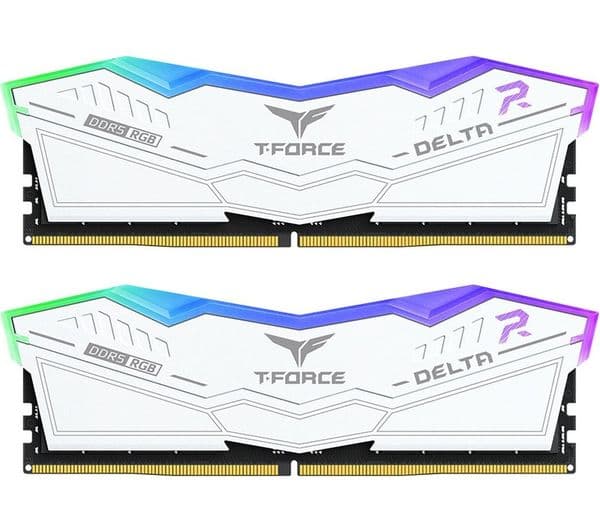 TEAMGROUP T-FORCE DELTA RGB 32 GB 8000 MHz DDR5 Memory Kit - 16 GB x 2, White
