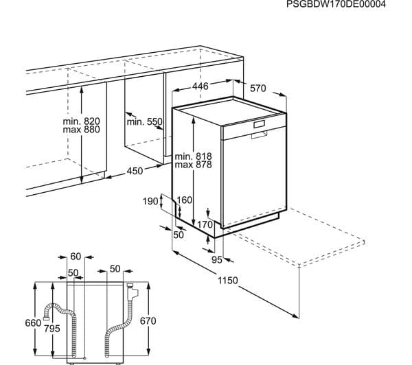 AEG FFB62400PW Slimline Dishwasher - White - Image 2