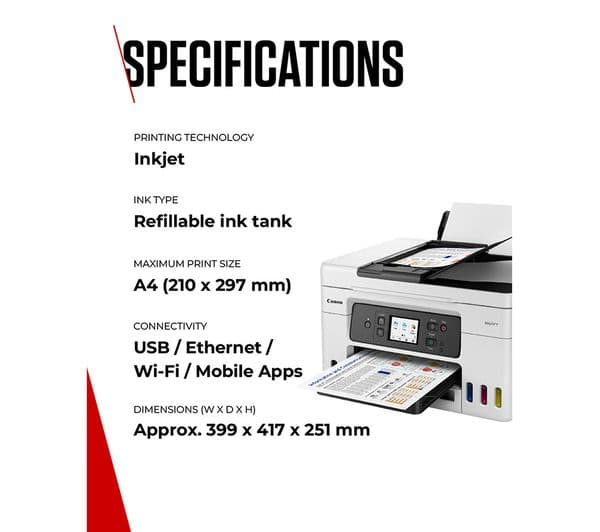 CANON MAXIFY GX4050 All-in-One Wireless Inkjet Printer with Fax - Image 7