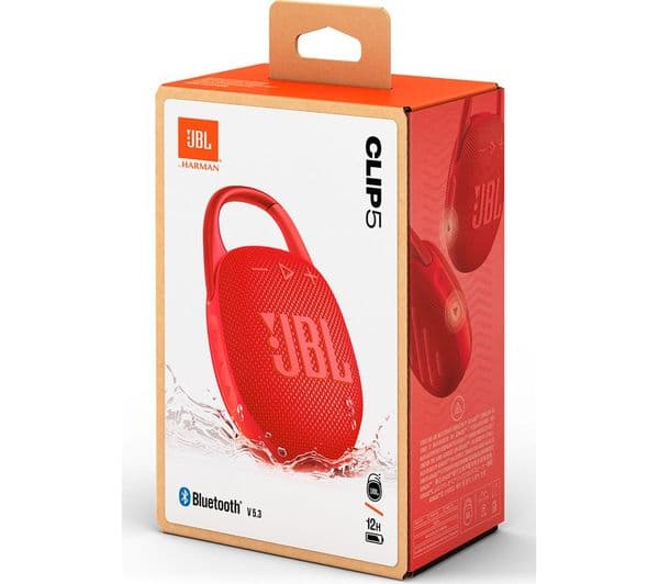 JBL Clip 5 Portable Bluetooth Speaker - Red - Image 2