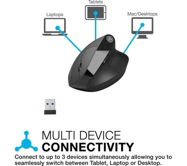 JLAB Jbuds Ergonomic Wireless Mouse Black - Image 3