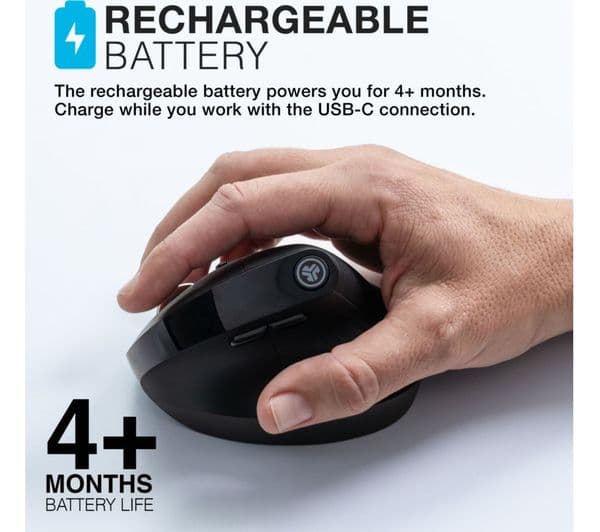 JLAB Jbuds Ergonomic Wireless Mouse Black - Image 4