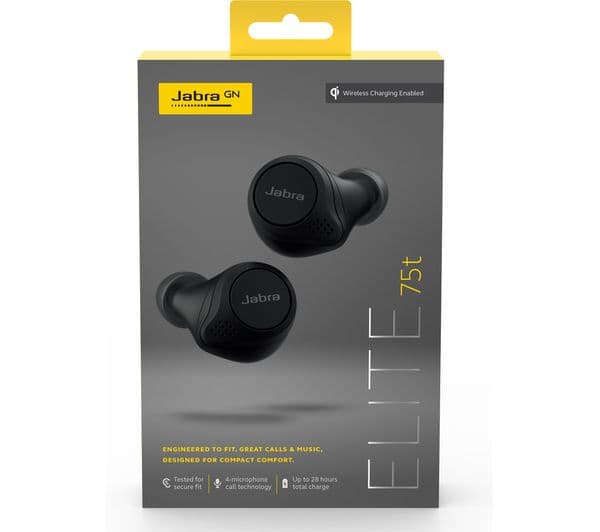 JABRA Elite 75T Wireless Charging Enabled Wireless Bluetooth Earphones - Black - Image 9