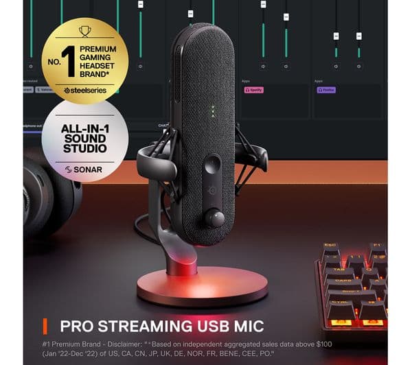 SteelSeries Alias USB Microphone Black - Image 2