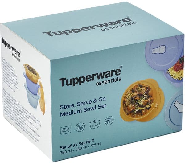 TUPPERWARE 3-piece Medium Bowl Set - Green, Blue, Orange - Image 6