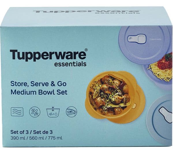TUPPERWARE 3-piece Medium Bowl Set - Green, Blue, Orange - Image 7