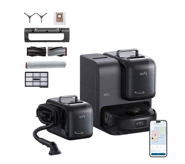 EUFY Omni E28 Robot Vacuum & Mop with All-in-One Station & Portable Deep Cleaner - Black