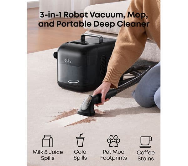 EUFY Omni E28 Robot Vacuum & Mop with All-in-One Station & Portable Deep Cleaner - Black - Image 5