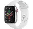 APPLE Watch Series 5 Cellular - Silver Aluminium with White Sports Band, 40 mm thumbnail 1