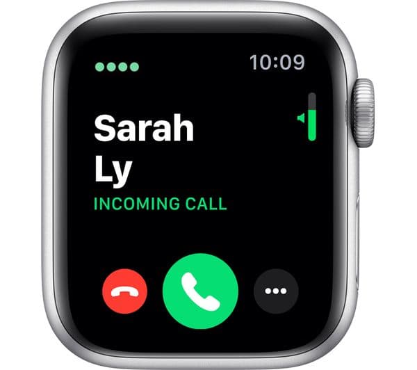 APPLE Watch Series 5 Cellular - Silver Aluminium with White Sports Band, 40 mm - Image 3