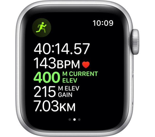 APPLE Watch Series 5 Cellular - Silver Aluminium with White Sports Band, 40 mm - Image 4