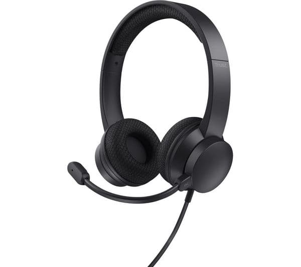 TRUST Ayda Headset with Noise-Cancelling Microphone - Black