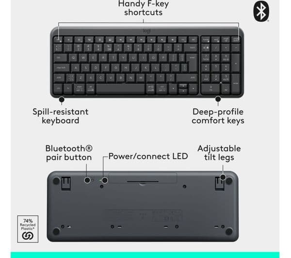 LOGITECH MK250 Wireless Keyboard & Mouse Set - Graphite - Image 6