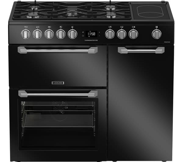 LEISURE PR100F530K 100 cm Dual Fuel Range Cooker - Black - Image 1