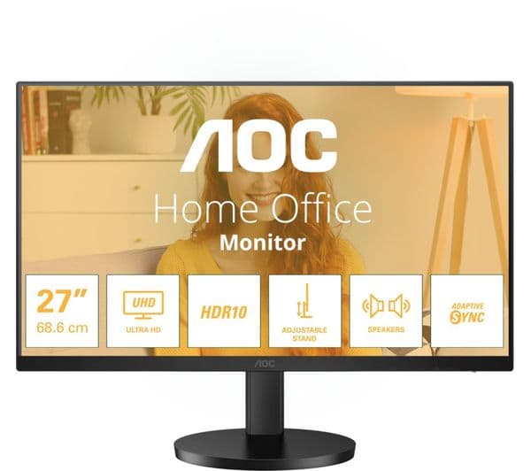 AOC U27B3AF 4K Ultra HD 27" IPS LCD Monitor - Black - Image 1