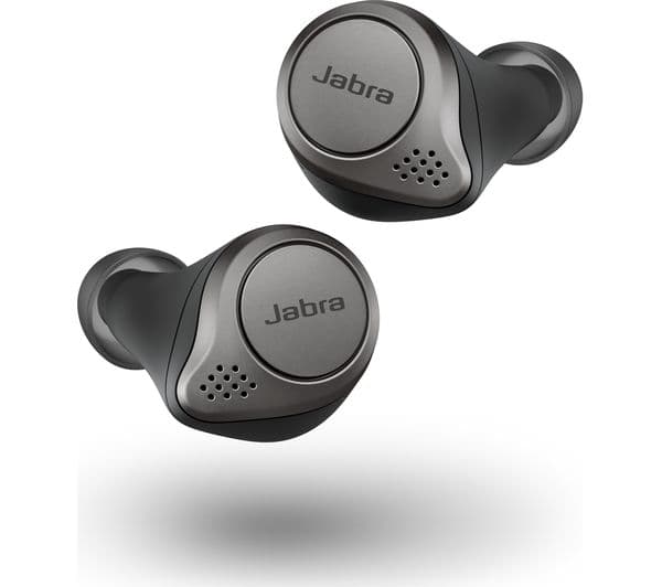 JABRA Elite 75t Wireless Bluetooth Noise-Cancelling Earbuds - Titanium Black - Image 1