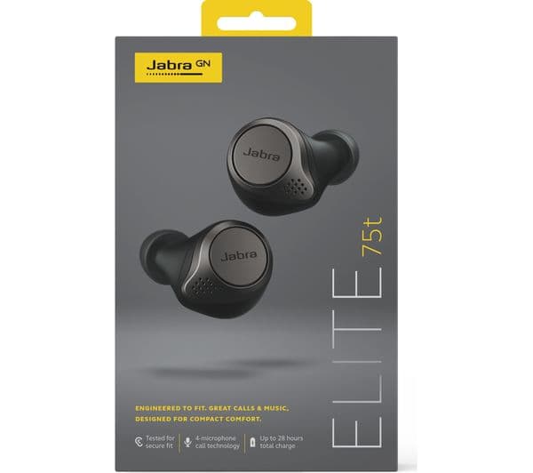 JABRA Elite 75t Wireless Bluetooth Noise-Cancelling Earbuds - Titanium Black - Image 6