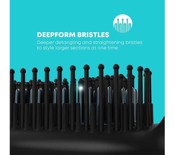 REVAMP DeepForm Ceramic Straightening Hot Brush - Black - Image 2