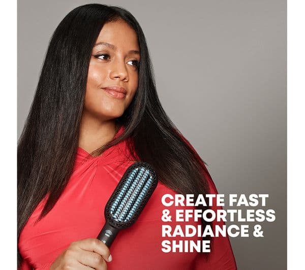 REVAMP DeepForm Ceramic Straightening Hot Brush - Black - Image 4