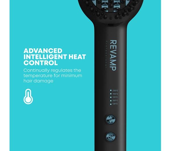 REVAMP DeepForm Ceramic Straightening Hot Brush - Black - Image 5