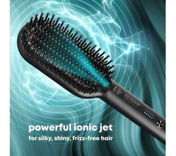 REVAMP DeepForm Ceramic Straightening Hot Brush - Black - Image 9