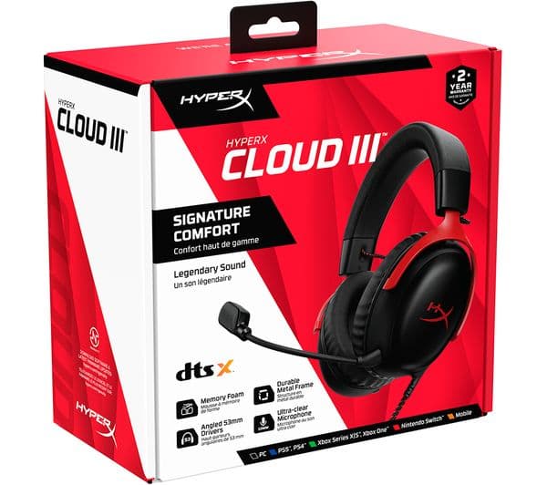 HyperX Cloud III Headphones Black Red - Image 9