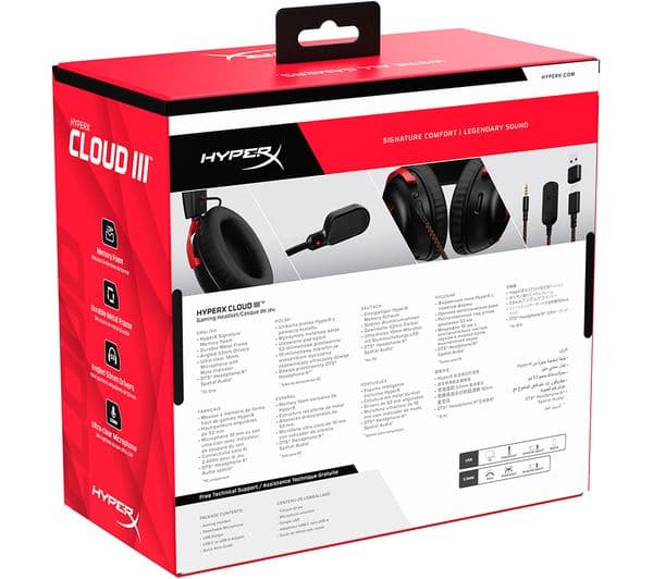 HyperX Cloud III Headphones Black Red - Image 10