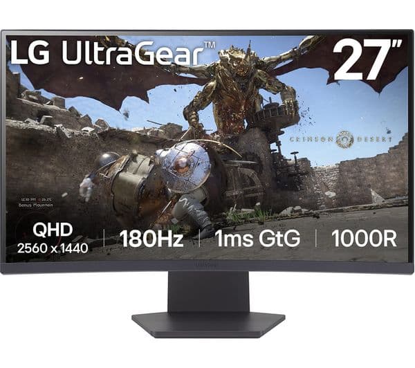 LG UltraGear 27GS60QC-B.AEK Quad HD 27" Curved VA LCD Gaming Monitor - Dark Grey - Image 1