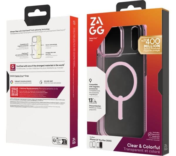 ZAGG Santa Cruz Snap iPhone 17 Pro Max Clear Pink - Image 2