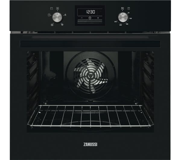 ZANUSSI ZOB35471BK Electric Oven - Black Steel - Image 1