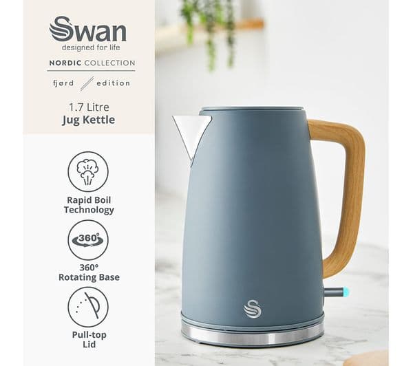 SWAN Nordic Fjord Collection SK19024 Jug Kettle - Grey - Image 4