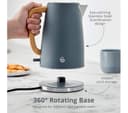 SWAN Nordic Fjord Collection SK19024 Jug Kettle - Grey thumbnail 6