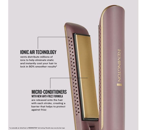 REMINGTON AIRvive Hair Straightener - Mauve & Gold - Image 3