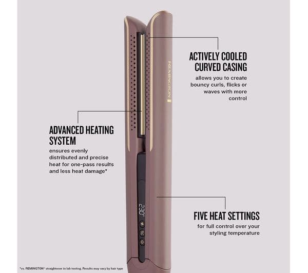 REMINGTON AIRvive Hair Straightener - Mauve & Gold - Image 4