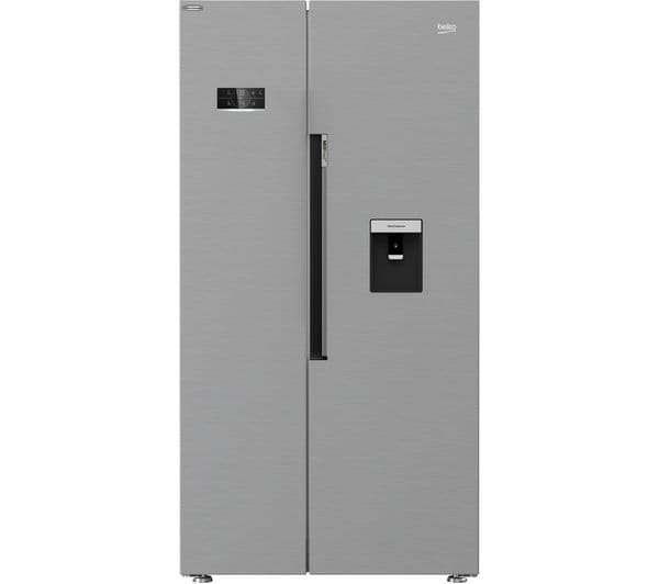 BEKO Pro HarvestFresh ASD2342VPS American-Style Fridge Freezer - Stainless Steel - Image 1