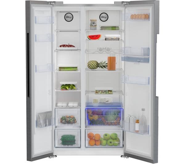 BEKO Pro HarvestFresh ASD2342VPS American-Style Fridge Freezer - Stainless Steel - Image 9